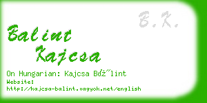 balint kajcsa business card